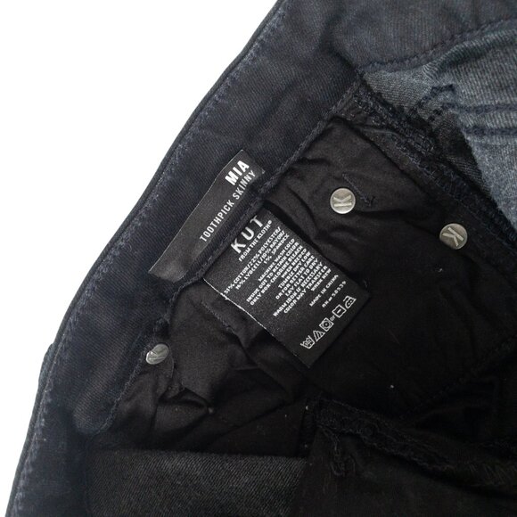 Kut From The Kloth Mia Skinny Black Denim Stars SZ 8 31" L Indie Goth Punk - Picture 7 of 14